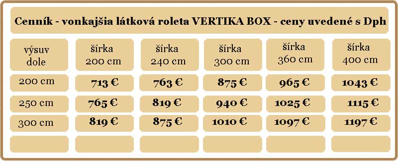 ceny-vonkajšia-látková-roleta-vertika